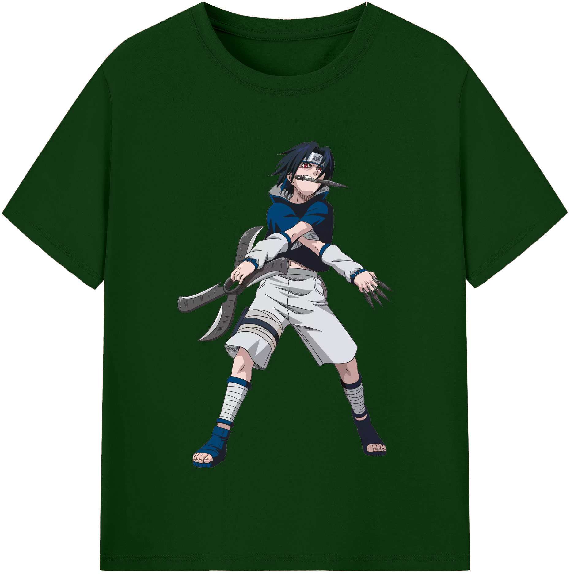 （画像用） NARUTO -ナルト- うちは サスケ Uchiha Sasuke 綿100％半袖Tシャツ（フロントプリント）